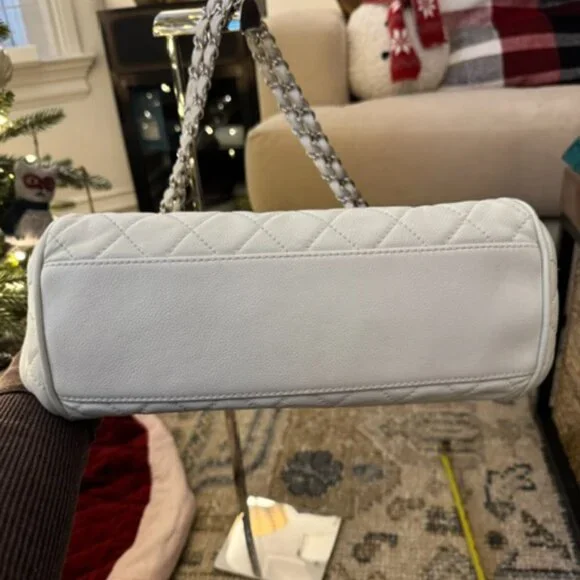 CHANEL TIMELESS ACCORDION BAG PURSE IN WINTER WHITE - Picture 6 of 15